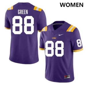 #88 Donovan Green Louisiana State Tigers Purple Women's Jersey Embroidery College Football 191711-465