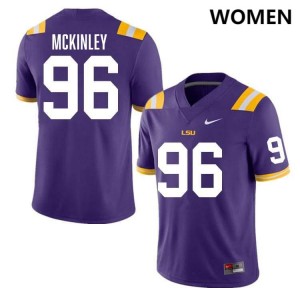 #96 Dominick McKinley Geaux Tigers Purple Women's Jersey 2024 College Football 485938-803