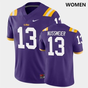#13 Garrett Nussmeier Tigers Purple Women's Jersey Replica College Football 384085-374