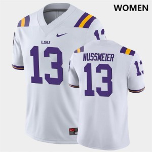 #13 Garrett Nussmeier LSU White Women's Jersey University College Football 155079-566