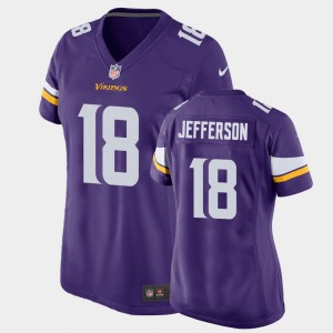 #18 Justin Jefferson LSU Purple Women Jersey Game 2020 NFL Draft 284052-144