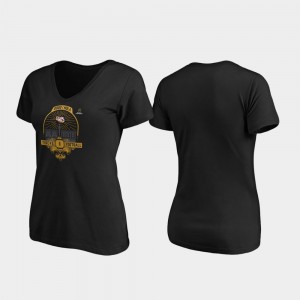 Louisiana State Tigers Black Women T-Shirt French Quarter V-Neck 2020 National Championship Bound 843320-128