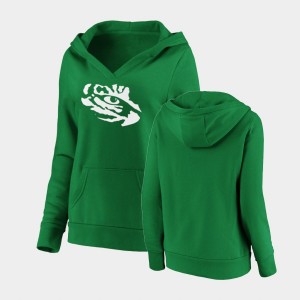 LSU Green Women Hoodie White Logo Pullover St. Patrick's Day 356992-566