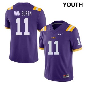 #11 Michael Van Buren Jr. Fighting Tigers Purple Youth Jersey Official College Football 348335-316
