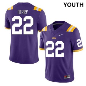 #22 Harlem Berry Fighting Tigers Purple Youth Jersey Official College Football 219564-631