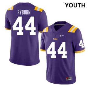 #44 Jack Pyburn LSU Tigers Purple Youth Jersey Embroidery College Football 517198-285