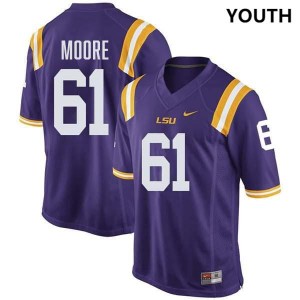 #61 Braelin Moore Tigers Purple Youth Jersey Embroidery College Football 216234-280
