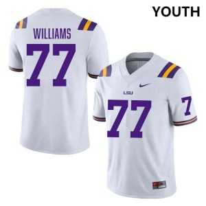 #77 Ory Williams LSU Tigers White Youth Jersey Player College Football 117482-133