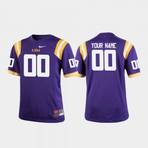 #00 Custom Geaux Tigers Purple Youth Jersey College Football 842025-282