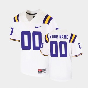 #00 Custom Fighting Tigers White Youth Jersey Game College Football 561579-889