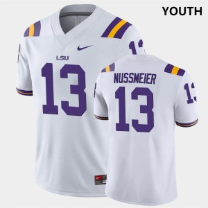 #13 Garrett Nussmeier LSU Tigers White Youth Jersey 2024 College Football 394557-337